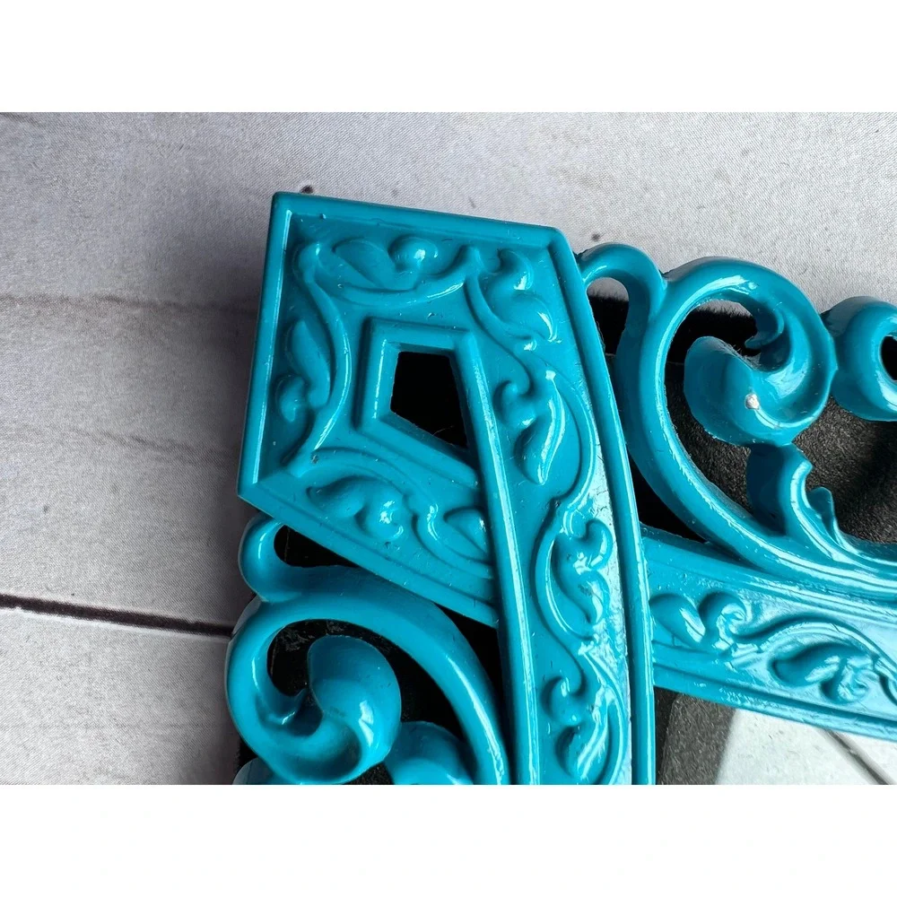 Ornate Rococo Baroque Boho Shabby Chic Turquoise Teal Set of 2 Picture Frames